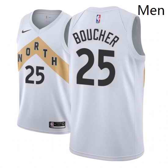 Men NBA 2018 19 Toronto Raptors 25 Chris Boucher City Edition White Jersey